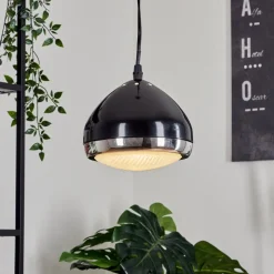 Suspensionfoverup Chrome, Noir, 1 Lumiere