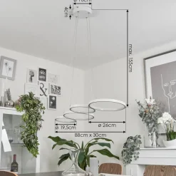Suspensionkermoguen Led Blanc, 1 Lumiere