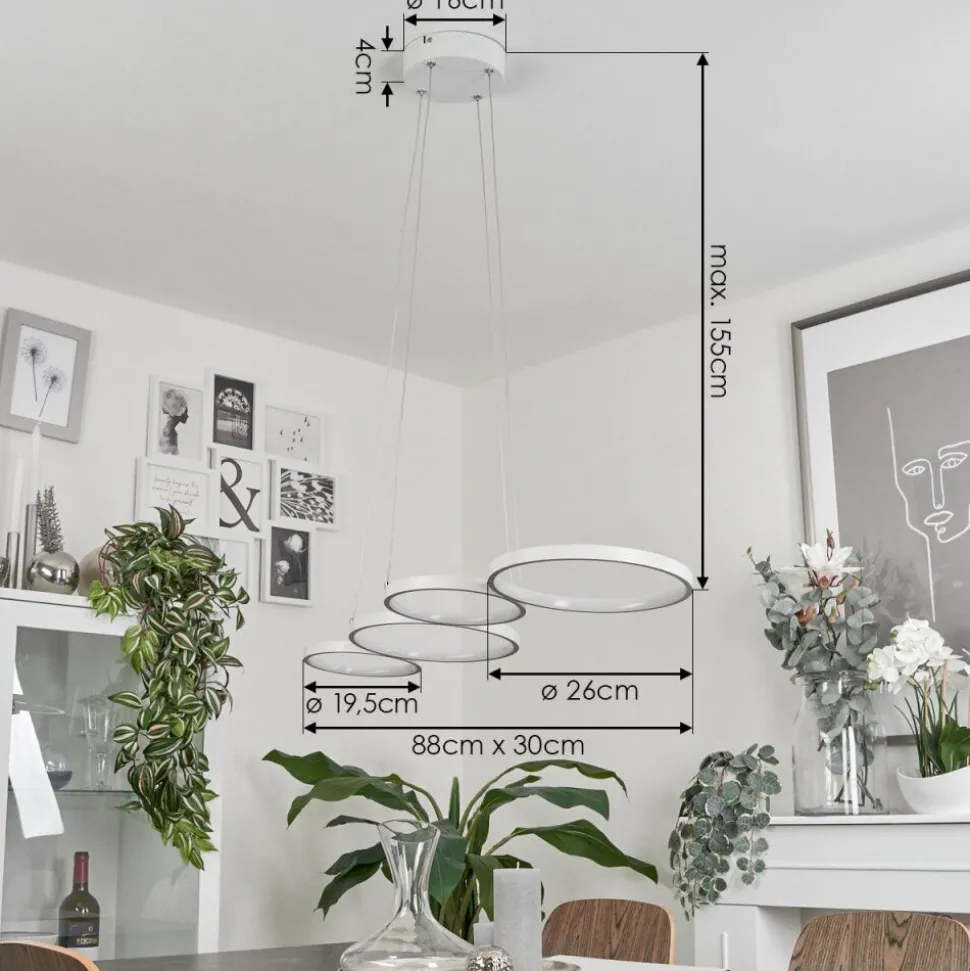 Suspensionkermoguen Led Blanc, 1 Lumiere