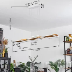 Suspensionpompu Led Ecru, Blanc, 1 Lumiere