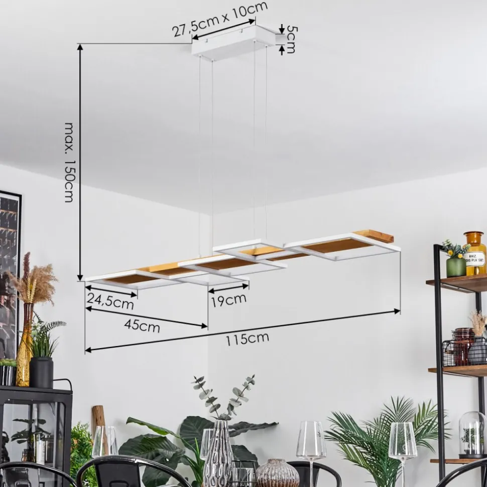 Suspensionpompu Led Ecru, Blanc, 1 Lumiere
