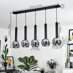 Suspensiontrezeste Noir, 5 Lumieres
