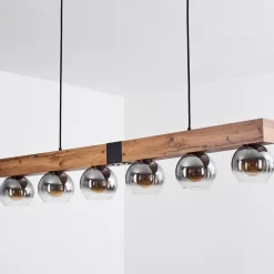 Suspensionvouhet Brun, Couleur Bois, Noir, 6 Lumieres