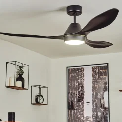 Ventilateur De Plafond Follseland Led Noir, 1 Lumiere, Telecommandes
