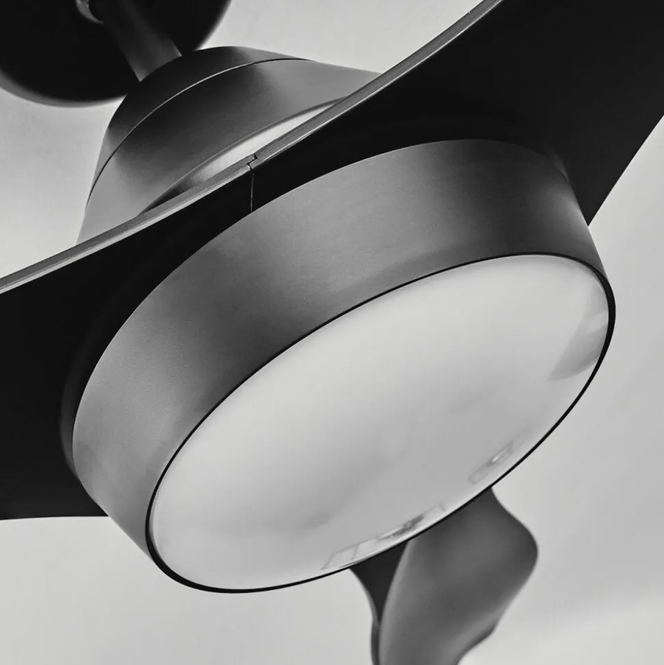 Ventilateur De Plafond Follseland Led Noir, 1 Lumiere, Telecommandes