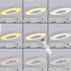 Ventilateur De Plafond Marmorta Led Blanc, 1 Lumiere, Telecommandes