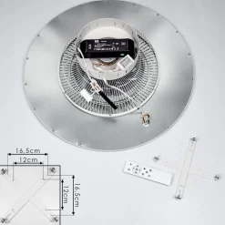 Ventilateur De Plafond Marmorta Led Blanc, 1 Lumiere, Telecommandes