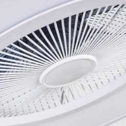 Ventilateur De Plafond Marmorta Led Blanc, 1 Lumiere, Telecommandes