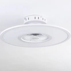 Ventilateur De Plafond Marmorta Led Blanc, 1 Lumiere, Telecommandes