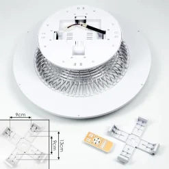 Ventilateur De Plafond Riccione Led Blanc, 1 Lumiere, Telecommandes, Changeur De Couleurs