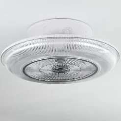 Ventilateur De Plafond Riccione Led Blanc, 1 Lumiere, Telecommandes, Changeur De Couleurs
